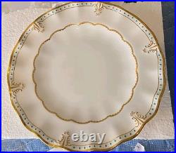 Royal Crown Derby Lombardy Sheffield Dessert Plates Set Of 9 Rare 8 3/4 Signed