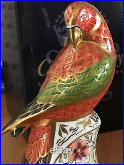 Royal Crown Derby Lorikeet Paperweight Limited Edition Boxed, Gold Stopper