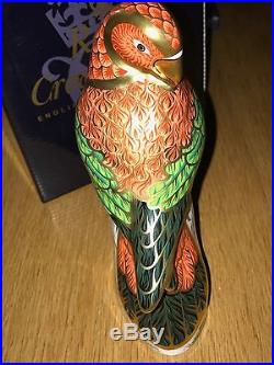 Royal Crown Derby Lorikeet Paperweight Limited Edition Boxed, Gold Stopper