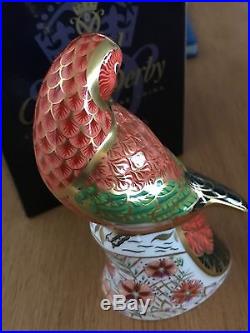 Royal Crown Derby Lorikeet Paperweight Limited Edition Boxed, Gold Stopper