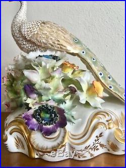 Royal Crown Derby Low Peacock Figurine dated 1966
