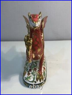 Royal Crown Derby Ltd. Edition Welsh Dragon 1st Quality 22k Gold Accents