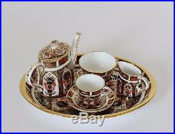Royal Crown Derby MINIATURE TEA SET Old Imari 1128 Tray Teapot Doll House