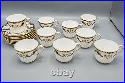 Royal Crown Derby Majesty 9 Flat Cups and 7 Saucers FREE USA SHIPPING