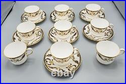 Royal Crown Derby Majesty 9 Flat Cups and 7 Saucers FREE USA SHIPPING