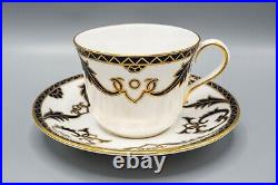 Royal Crown Derby Majesty 9 Flat Cups and 7 Saucers FREE USA SHIPPING