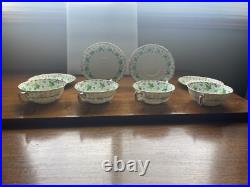 Royal Crown Derby Medway (Buford) China Set Of 4 Cream Soups And Plates England