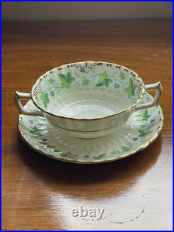 Royal Crown Derby Medway (Buford) China Set Of 4 Cream Soups And Plates England