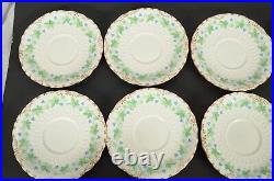 Royal Crown Derby Medway Burford China 8 Cream Soup Bowls & Saucers