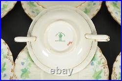 Royal Crown Derby Medway Burford China 8 Cream Soup Bowls & Saucers