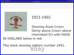 Royal Crown Derby Melton Imari 10 Set of 4 Dinner Plates Cobalt Blue Gold Red