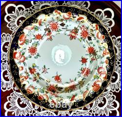 Royal Crown Derby Melton Imari 10 Set of 4 Dinner Plates Cobalt Blue Gold Red