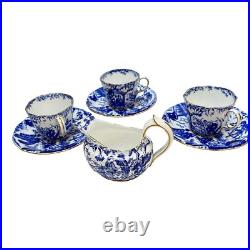 Royal Crown Derby Mikado 3 Cups Saucer 1920s plus Creamer 1963 Porcelain Vintage