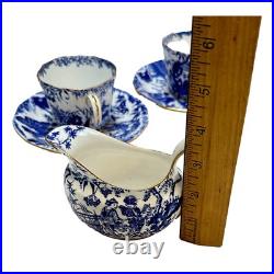 Royal Crown Derby Mikado 3 Cups Saucer 1920s plus Creamer 1963 Porcelain Vintage