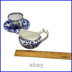 Royal Crown Derby Mikado 3 Cups Saucer 1920s plus Creamer 1963 Porcelain Vintage