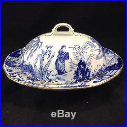 Royal Crown Derby Mikado Blue Domed Covered Casserole Muffin Serving Dish