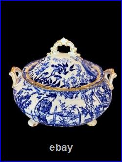 Royal Crown Derby Mikado Covered Round Tureen/Casserole Dish Bowl two handles