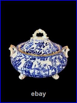 Royal Crown Derby Mikado Covered Round Tureen/Casserole Dish Bowl two handles