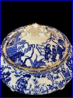 Royal Crown Derby Mikado Covered Round Tureen/Casserole Dish Bowl two handles