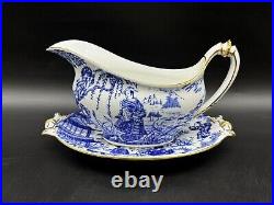 Royal Crown Derby Mikado Gravy Boat Saucer Set Bone China England