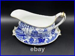 Royal Crown Derby Mikado Gravy Boat Saucer Set Bone China England