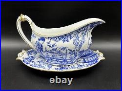 Royal Crown Derby Mikado Gravy Boat Saucer Set Bone China England