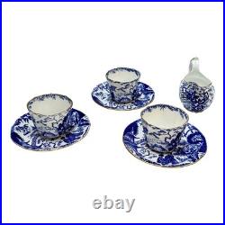 Royal Crown Derby Mikado Lot 4 Creamer 1963 & 3 Cups Saucer 1920s Vintage