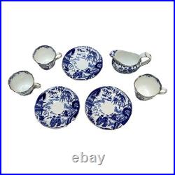 Royal Crown Derby Mikado Lot 4 Creamer 1963 & 3 Cups Saucer 1920s Vintage