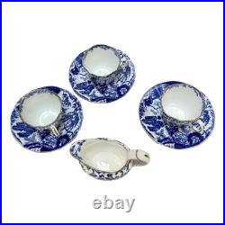 Royal Crown Derby Mikado Lot 4 Creamer 1963 & 3 Cups Saucer 1920s Vintage