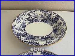 Royal Crown Derby Mikado Pattern Porcelain Pair of Oval Vegetable Bowls