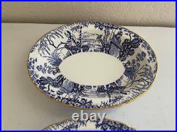 Royal Crown Derby Mikado Pattern Porcelain Pair of Oval Vegetable Bowls