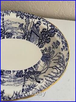 Royal Crown Derby Mikado Pattern Porcelain Pair of Oval Vegetable Bowls