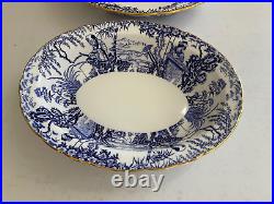 Royal Crown Derby Mikado Pattern Porcelain Pair of Oval Vegetable Bowls