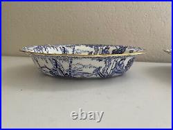 Royal Crown Derby Mikado Pattern Porcelain Pair of Oval Vegetable Bowls