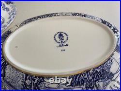 Royal Crown Derby Mikado Pattern Porcelain Pair of Oval Vegetable Bowls