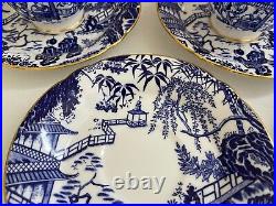 Royal Crown Derby Mikado Pattern Porcelain Set of 5 Cups & Saucers