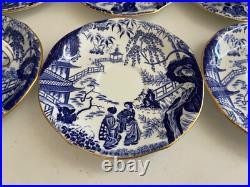 Royal Crown Derby Mikado Pattern Porcelain Set of 8 Cups & Saucers