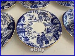 Royal Crown Derby Mikado Pattern Porcelain Set of 8 Cups & Saucers