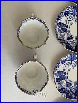 Royal Crown Derby Mikado Pattern Porcelain Set of 8 Cups & Saucers