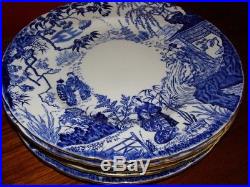 Royal Crown Derby Mikado Pattern Set of 8 Dinner Plates 1951-54