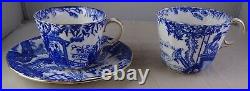 Royal Crown Derby Mikado Tea Cup & Saucer Set Asian Scenes Blue withGold Trim