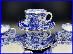 Royal Crown Derby Mikado Tea Cup Saucer Set x 6 Bone China England