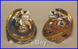 Royal Crown Derby Millennium Dragon of Happiness Good Fortune Gold Paperweights