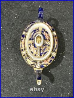 Royal Crown Derby Miniature Omari 3 Piece Tea Set Teapot Sugar Bowl And Creamer