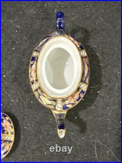 Royal Crown Derby Miniature Omari 3 Piece Tea Set Teapot Sugar Bowl And Creamer Royal Crown Derby Miniature Omari 3 Piece Tea Set Teapot Sugar Bowl And Creamer