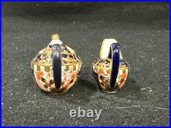 Royal Crown Derby Miniature Omari 3 Piece Tea Set Teapot Sugar Bowl And Creamer