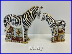Royal Crown Derby Mother & Baby Zebra Paperweights