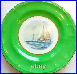 Royal Crown Derby Nautical Plate American Cup'flight' Handpaint Signd W Ej Dean