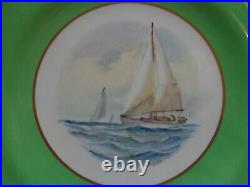 Royal Crown Derby Nautical Plate American Cup'flight' Handpaint Signd W Ej Dean