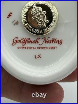 Royal Crown Derby Nesting Goldfinch Paperweight England Porcelain Gold Stopper